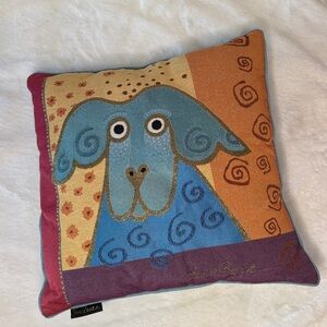 Laurel Burch Tapestry Dog Accent Decorative Pillow